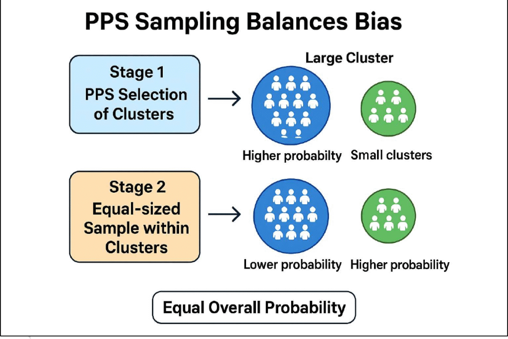 Probability Proportional to Size Sampling flowchart